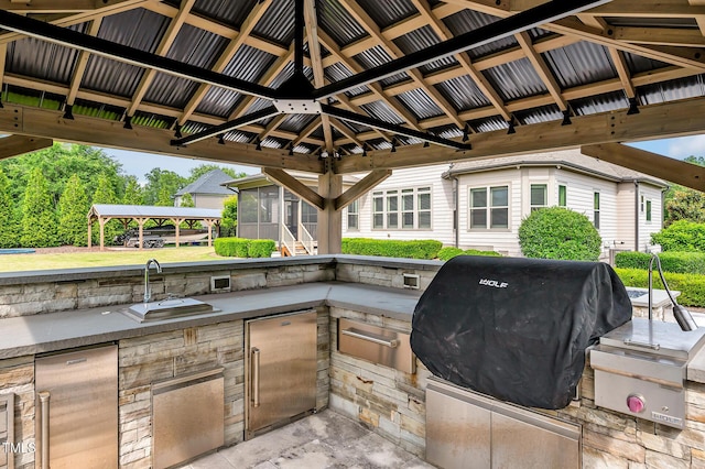 6250 Moinear Ln, Chapel Hill, NC 27514 - view of patio featuring a sink and a gazebo