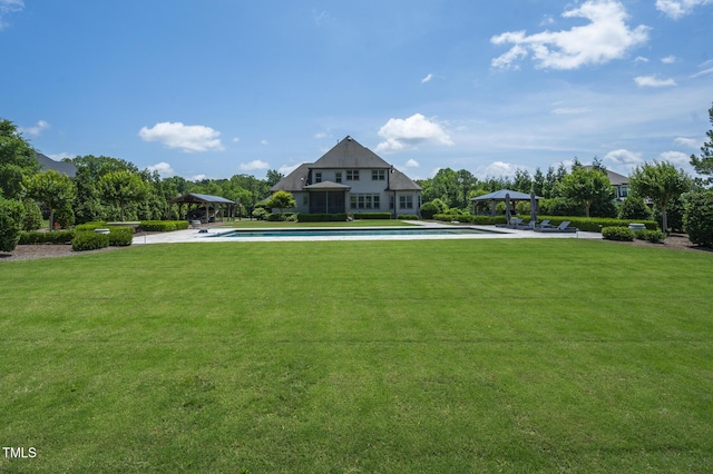 6250 Moinear Ln, Chapel Hill, NC 27514 - view of grassy yard featuring a gazebo and an outdoor pool