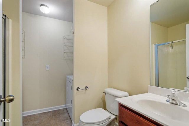 229 Michigan Ave, Cary, NC 27519 - full bathroom with vanity, toilet, baseboards, and a shower