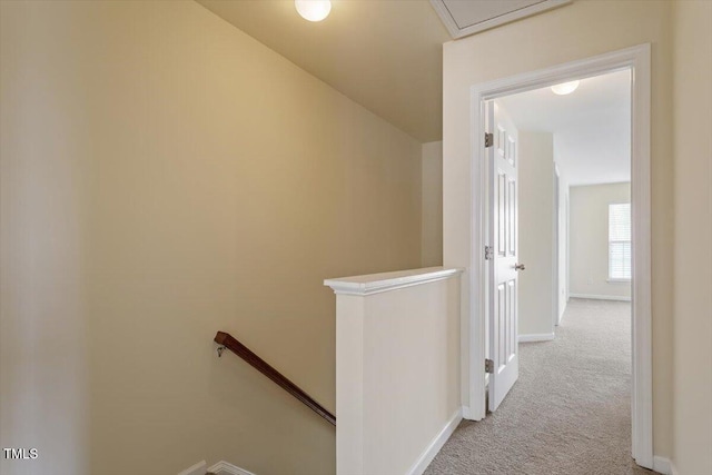 229 Michigan Ave, Cary, NC 27519 - corridor with an upstairs landing, carpet flooring, and baseboards