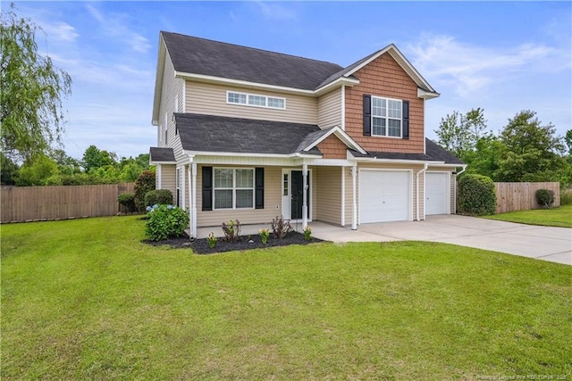 153 Abbey Ln, Raeford, NC 28376 - view of front facade featuring concrete driveway, an attached garage, and a shingled roof