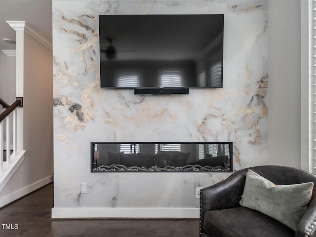 1610 Draper View Loop Unit 101, Raleigh, NC 27608 - detailed view of crown molding and wood finished floors