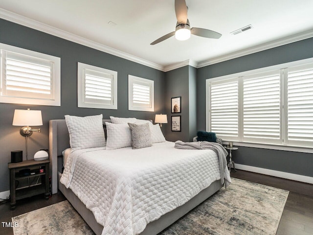 1610 Draper View Loop Unit 101, Raleigh, NC 27608 - bedroom featuring wood finished floors, ornamental molding, and ceiling fan