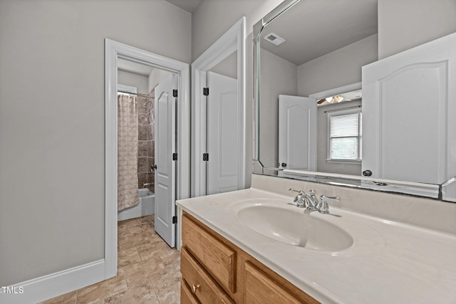 1124 Kalworth Rd, Wake Forest, NC 27587 - bathroom featuring vanity and shower / bath combination with curtain