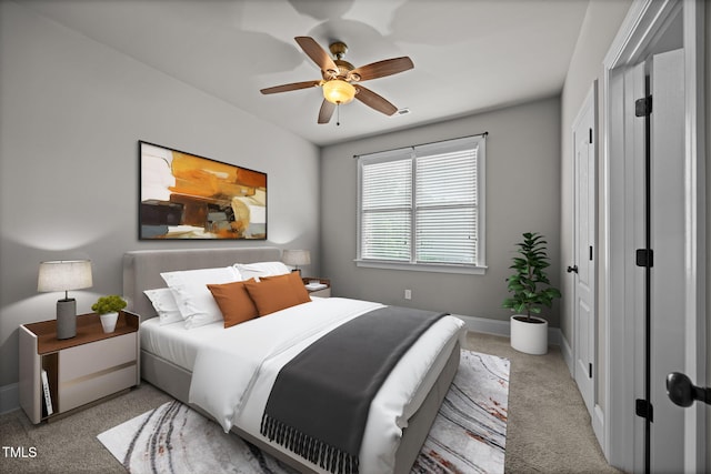 1124 Kalworth Rd, Wake Forest, NC 27587 - carpeted bedroom featuring baseboards and a ceiling fan