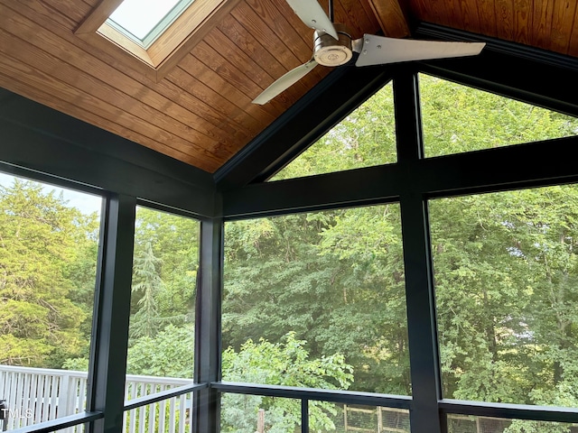 508 N Wake St, Hillsborough, NC 27278 - detailed view of a skylight and wood ceiling