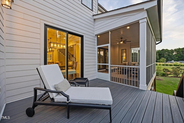 111 Stone Park Dr, Wake Forest, NC 27587 - wooden terrace with a sunroom