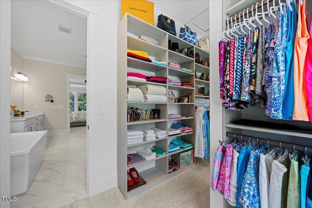 111 Stone Park Dr, Wake Forest, NC 27587 - spacious closet featuring marble finish floors