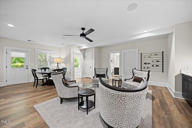 111 Stone Park Dr, Wake Forest, NC 27587 - living area with dark wood-style flooring, healthy amount of natural light, and recessed lighting
