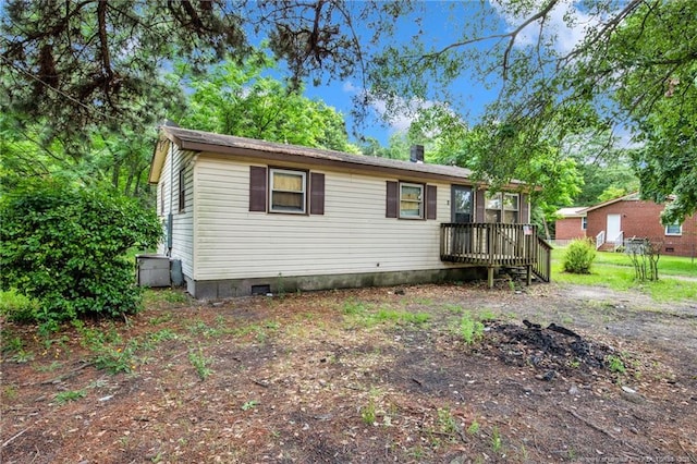 6200 Arabia Rd, Lumber Bridge, NC 28357 - view of front of home featuring a wooden deck and crawl space