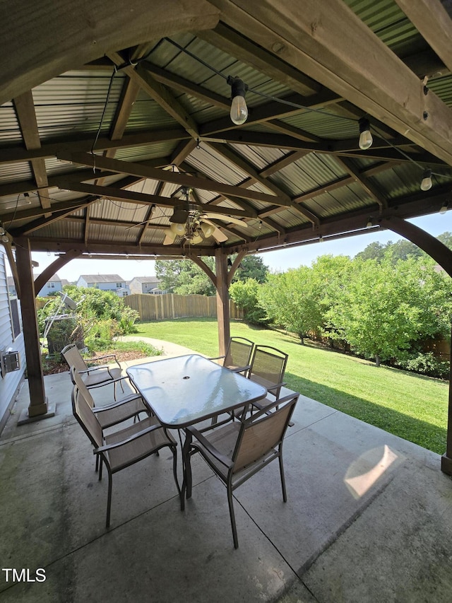 2511 Dalmahoy Ln, Fuquay Varina, NC 27526 - view of patio featuring a gazebo and outdoor dining area