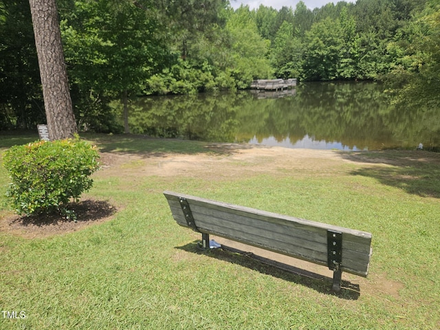 112 Briarfield Dr, Apex, NC 27502 - view of property's community with a water view, a lawn, and a wooded view