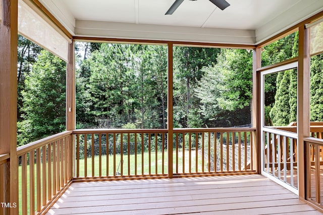 112 Briarfield Dr, Apex, NC 27502 - unfurnished sunroom with ceiling fan