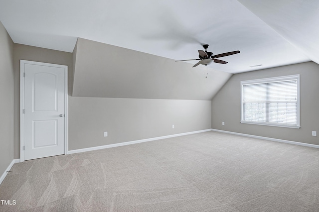 112 Briarfield Dr, Apex, NC 27502 - additional living space with ceiling fan, lofted ceiling, and carpet