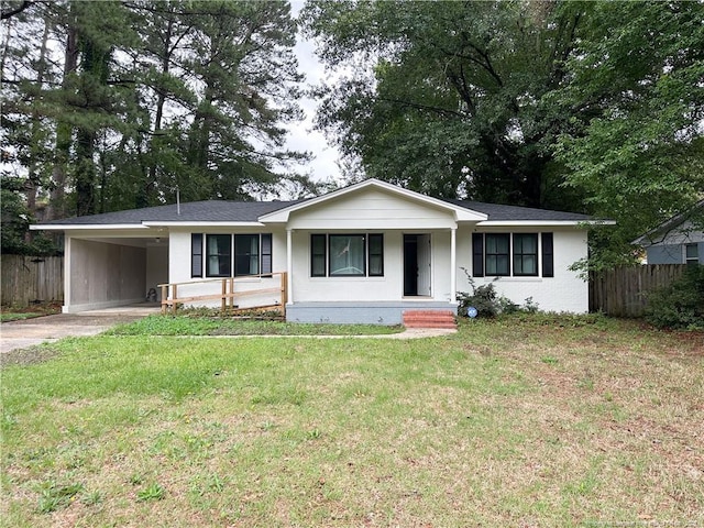 2013 Mango Cir, Fayetteville, NC 28304 - single story home with an attached carport, concrete driveway, and covered porch