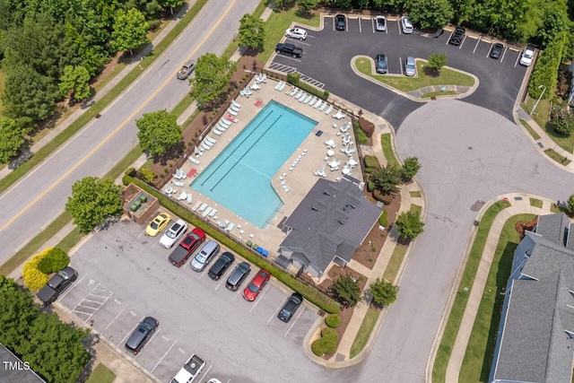1612 Old Bramble Ln, Fuquay Varina, NC 27526 - bird's eye view of a pool
