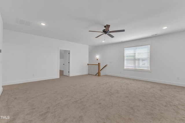 121 Nate Ct, Wake Forest, NC 27587 - unfurnished room featuring ceiling fan, light carpet, recessed lighting, and baseboards