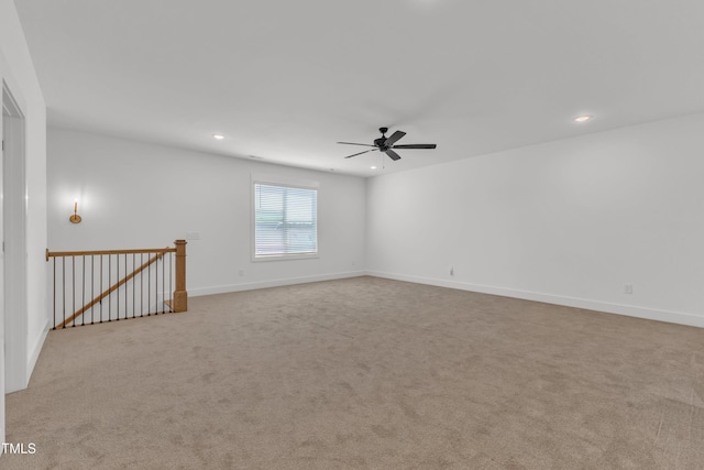 121 Nate Ct, Wake Forest, NC 27587 - carpeted spare room featuring ceiling fan, recessed lighting, and baseboards