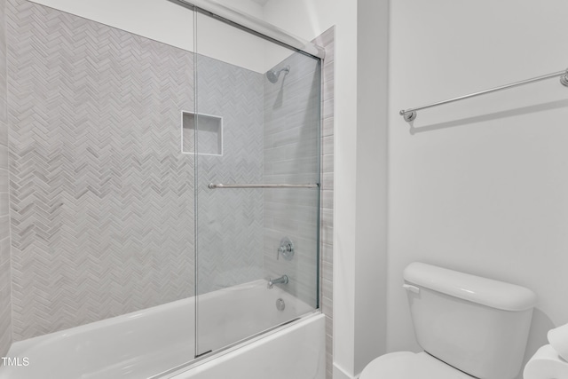 121 Nate Ct, Wake Forest, NC 27587 - bathroom with toilet and bath / shower combo with glass door