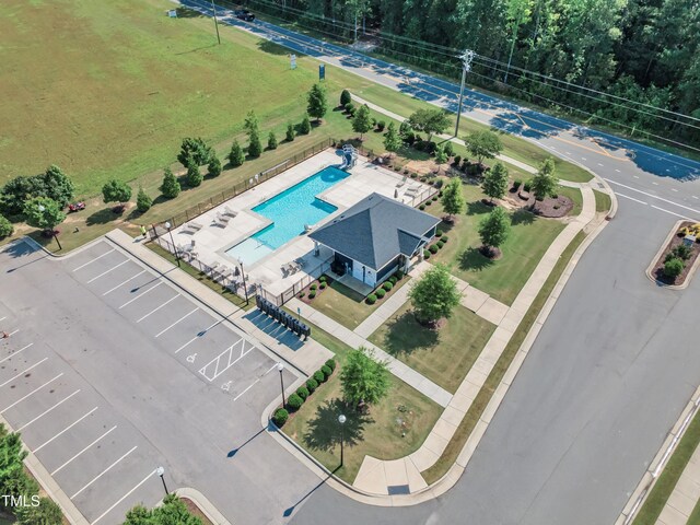 121 Nate Ct, Wake Forest, NC 27587 - drone / aerial view of a pool area