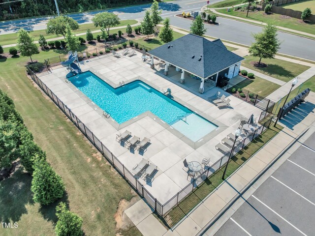 121 Nate Ct, Wake Forest, NC 27587 - drone / aerial view of a pool