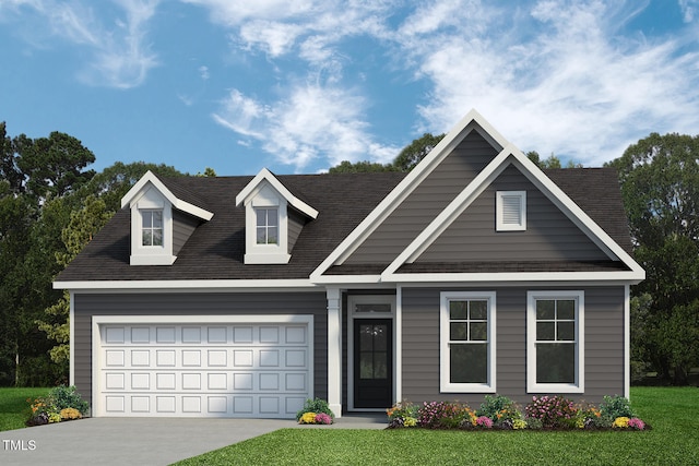 455 Beacon Hill Rd # 28, Lillington, NC 27546 - view of front of property with driveway, a garage, roof with shingles, and a front yard