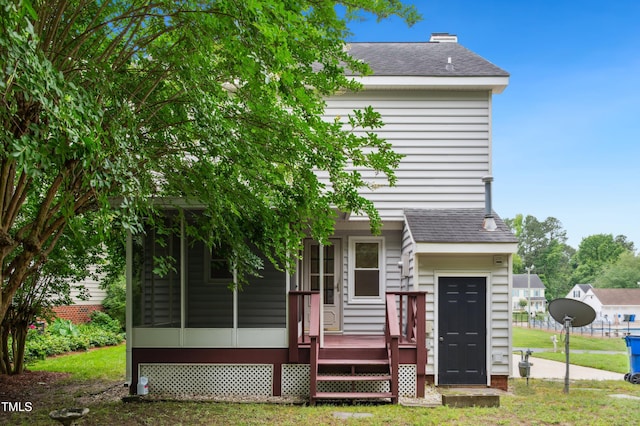3405 E Jameson Rd, Raleigh, NC 27604 - back of house with roof with shingles and a lawn