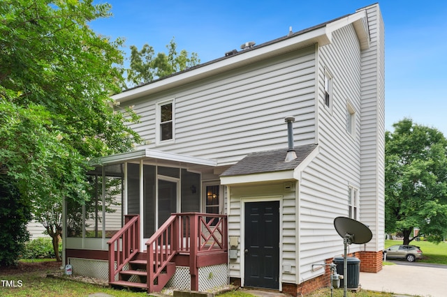 3405 E Jameson Rd, Raleigh, NC 27604 - rear view of house featuring a sunroom