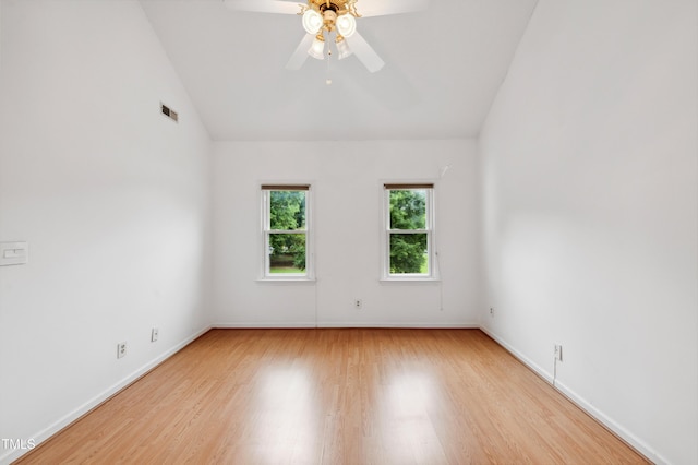 3405 E Jameson Rd, Raleigh, NC 27604 - spare room featuring vaulted ceiling, wood finished floors, ceiling fan, and baseboards
