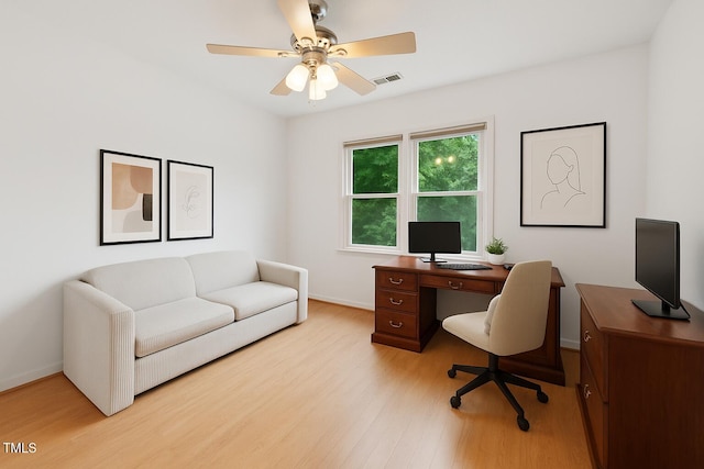 3405 E Jameson Rd, Raleigh, NC 27604 - office space featuring light wood finished floors, baseboards, and a ceiling fan