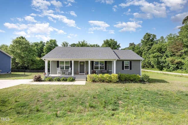18 Hunter Fox Trl, Angier, NC 27501 - ranch-style house with covered porch and board and batten siding