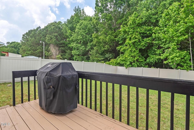 411 Buxton St, Durham, NC 27713 - deck with a fenced backyard and a grill