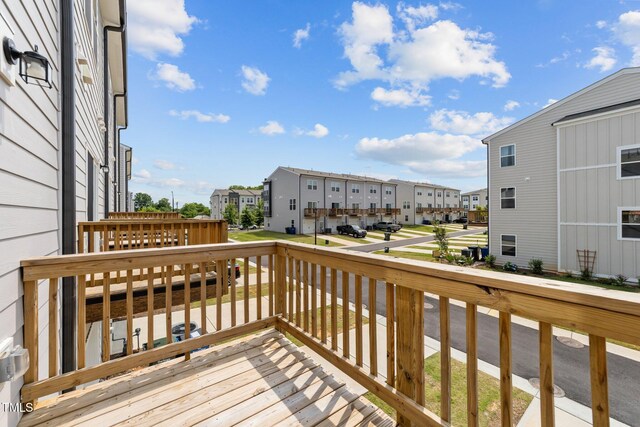 447 N Fisher St, Raleigh, NC 27610 - wooden deck with a residential view