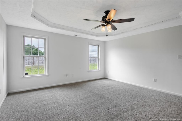120 Wood Valley Ln, Raeford, NC 29376 - carpeted spare room with a raised ceiling, baseboards, and a ceiling fan