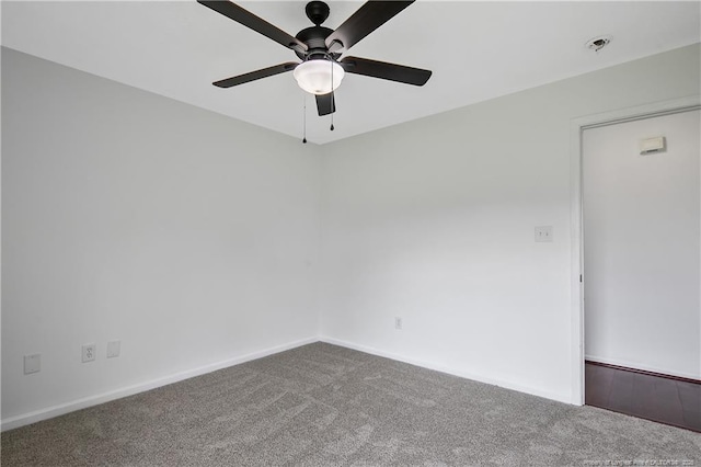 120 Wood Valley Ln, Raeford, NC 29376 - carpeted empty room featuring ceiling fan, fire sprinkler in ceiling, and baseboards