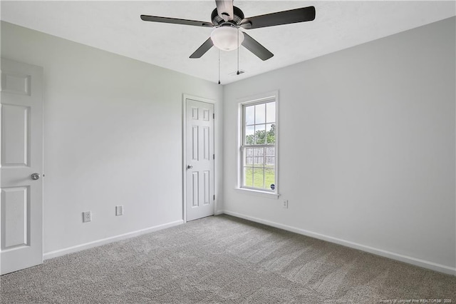 120 Wood Valley Ln, Raeford, NC 29376 - carpeted spare room featuring baseboards and ceiling fan