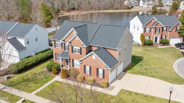 930 Pristine Ln, Rolesville, NC 27571 - aerial perspective of suburban area with a large body of water