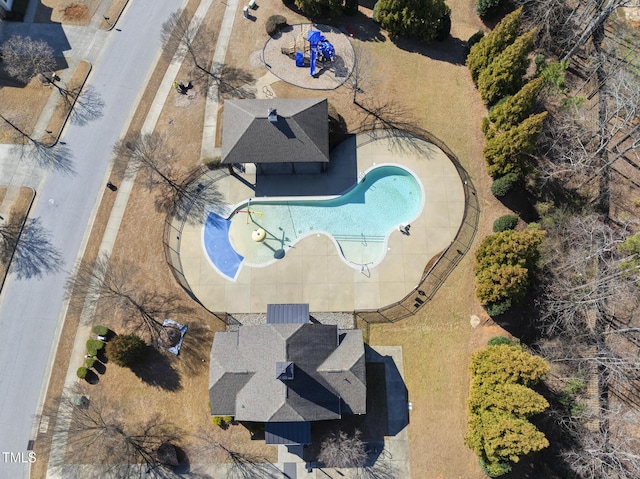 684 Wickham Ridge Rd, Apex, NC 27539 - aerial overview of property's location with a pool
