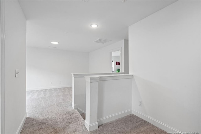 25 Vast View Way, Youngsville, NC 27596 - hall with an upstairs landing, carpet floors, recessed lighting, and baseboards