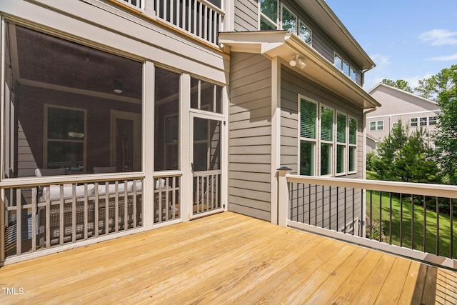 728 Peninsula Forest Pl, Cary, NC 27519 - wooden terrace with a sunroom