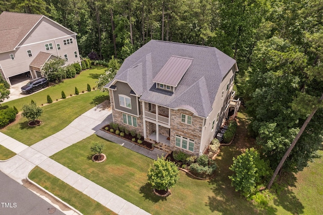 728 Peninsula Forest Pl, Cary, NC 27519 - aerial view of property and surrounding area with a forest
