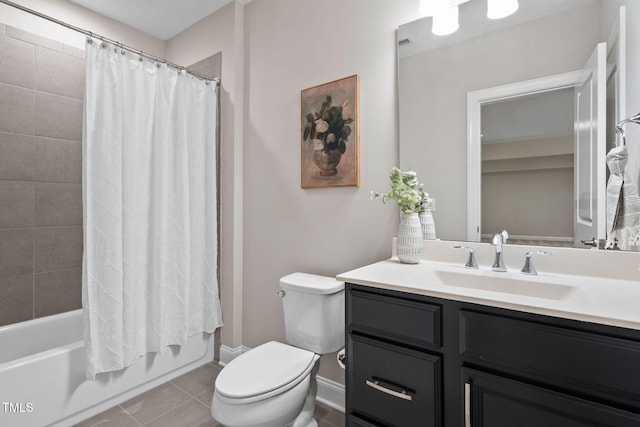 728 Peninsula Forest Pl, Cary, NC 27519 - bathroom with vanity, tile patterned flooring, and shower / bath combo