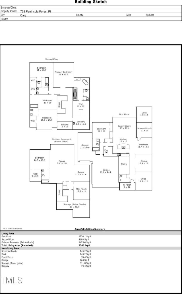 728 Peninsula Forest Pl, Cary, NC 27519 - view of floor plan / room layout