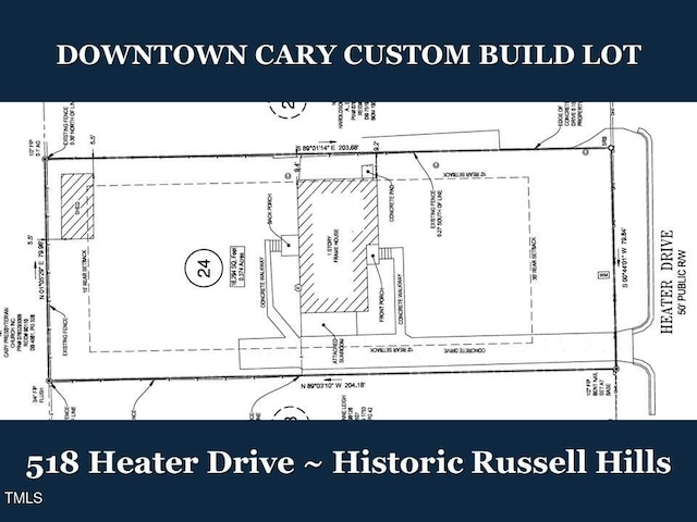 518 Heater Dr, Cary, NC 27511 - survey map / technical document