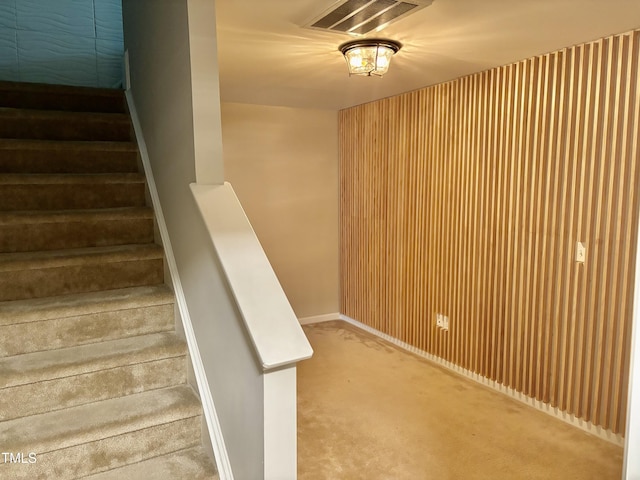 166 Gulley Glen Dr, Garner, NC 27529 - staircase with carpet flooring and baseboards