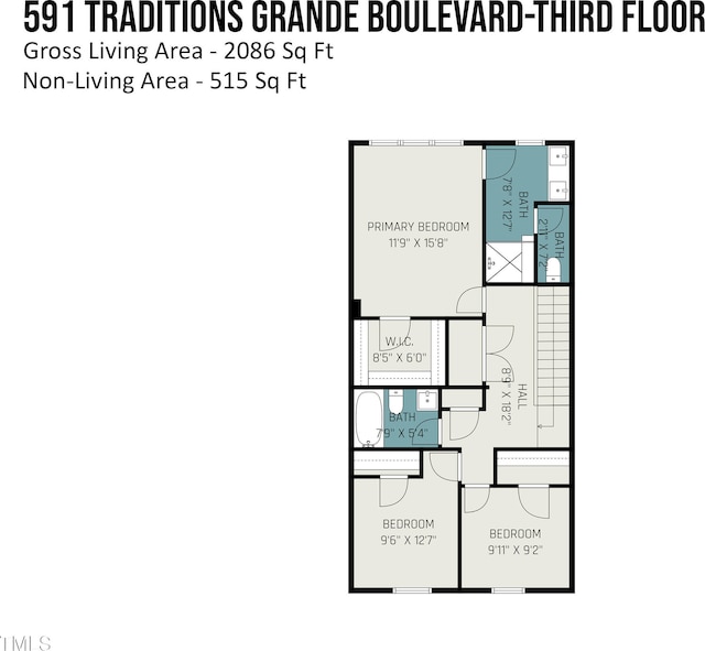 591 Traditions Grande Blvd, Wake Forest, NC 27587 - property floor plan