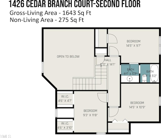 1426 Cedar Branch Ct, Wake Forest, NC 27587 - property floor plan