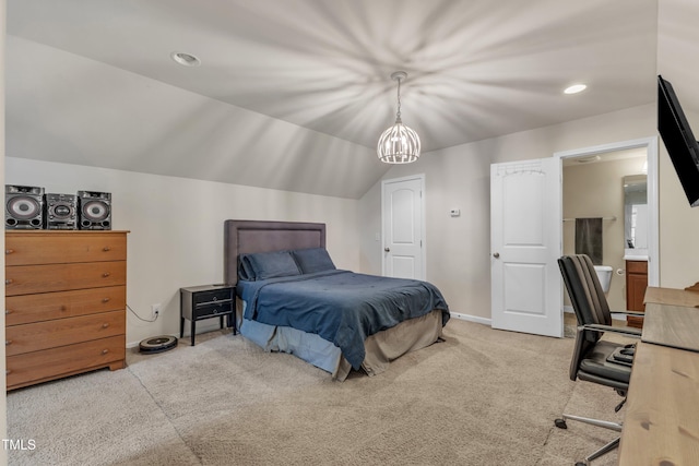 6509 Conaway Ct, Wake Forest, NC 27587 - bedroom with carpet, vaulted ceiling, baseboards, recessed lighting, and an office area