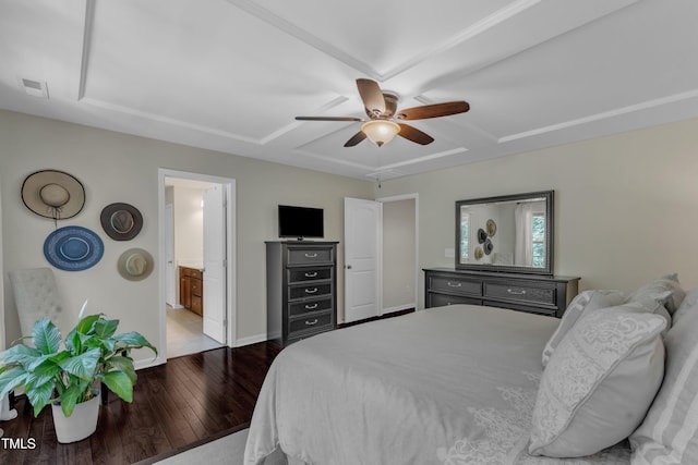 6509 Conaway Ct, Wake Forest, NC 27587 - bedroom with wood-type flooring, baseboards, and a ceiling fan