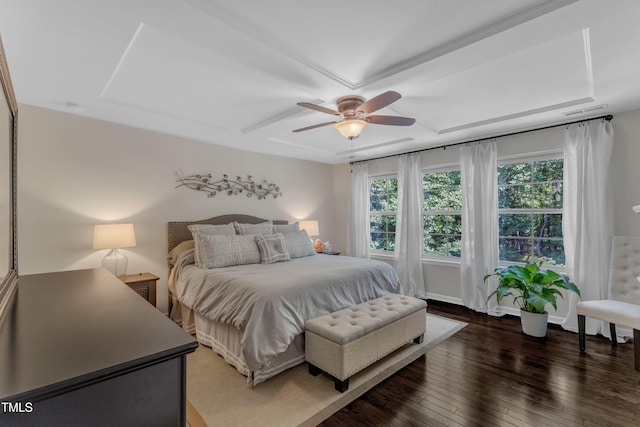 6509 Conaway Ct, Wake Forest, NC 27587 - bedroom with hardwood / wood-style flooring and a ceiling fan